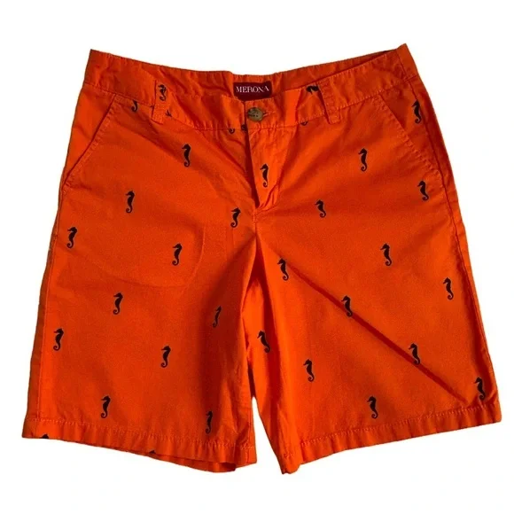 Southern preppy tropical whimsy seahorse print Bermuda shorts size 4 nautical - Picture 3 of 8